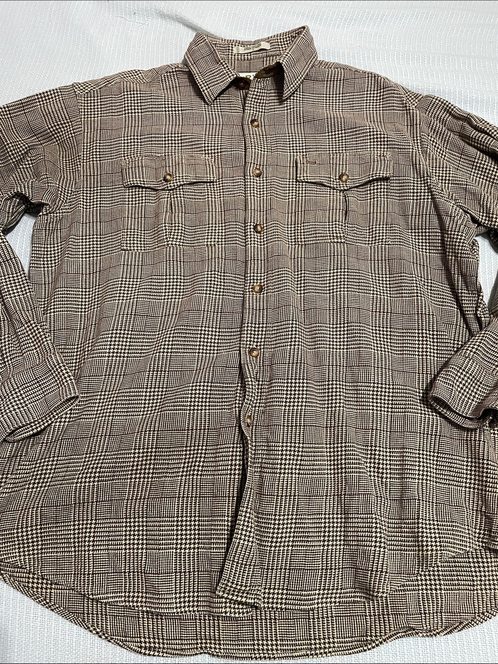 Orvis Men's Brown Plaid Button-Down Shirt